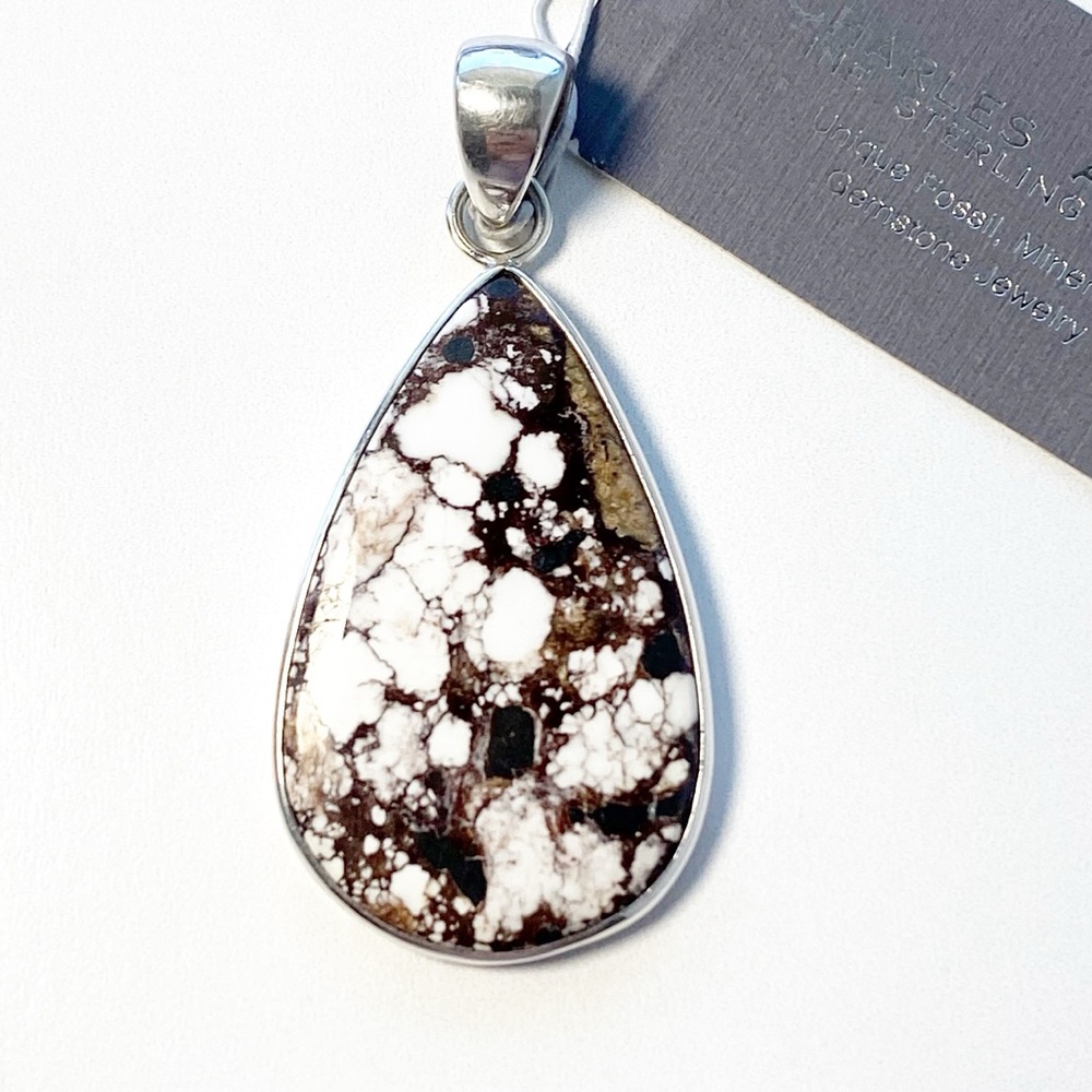 Wild Horse Magnesite Charles Albert .950 Silver Necklace
